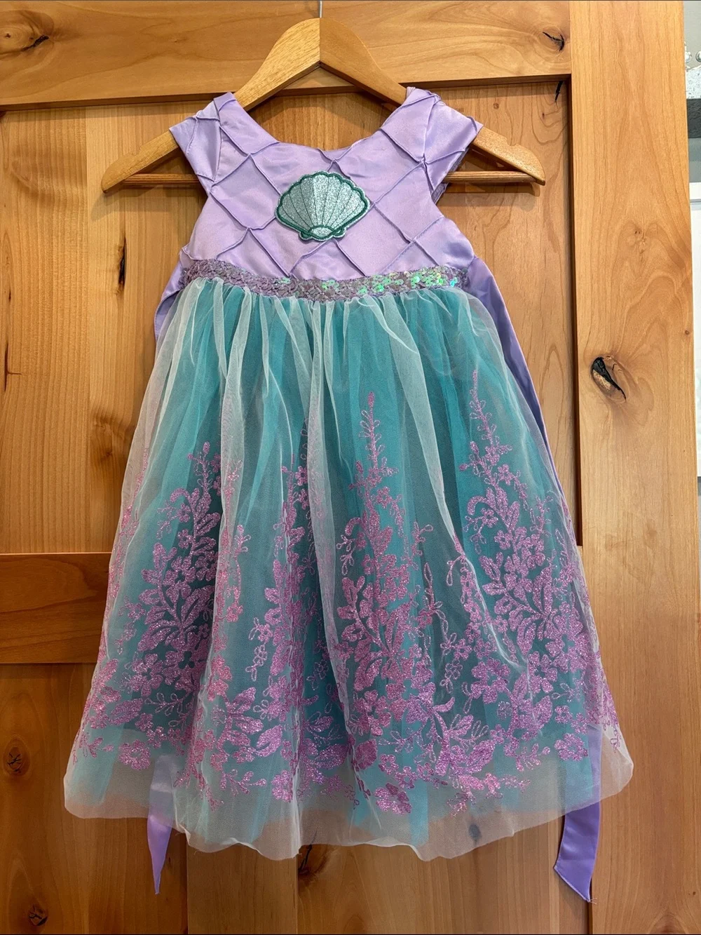 Lavender & Teal Mermaid Shell Costume Dress for Kids 3T